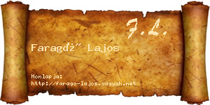 Faragó Lajos névjegykártya