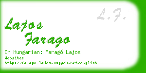 lajos farago business card